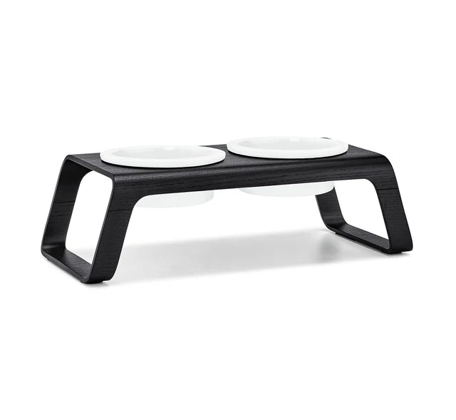 Desco - Dog Feeder with Porcelain Bowls