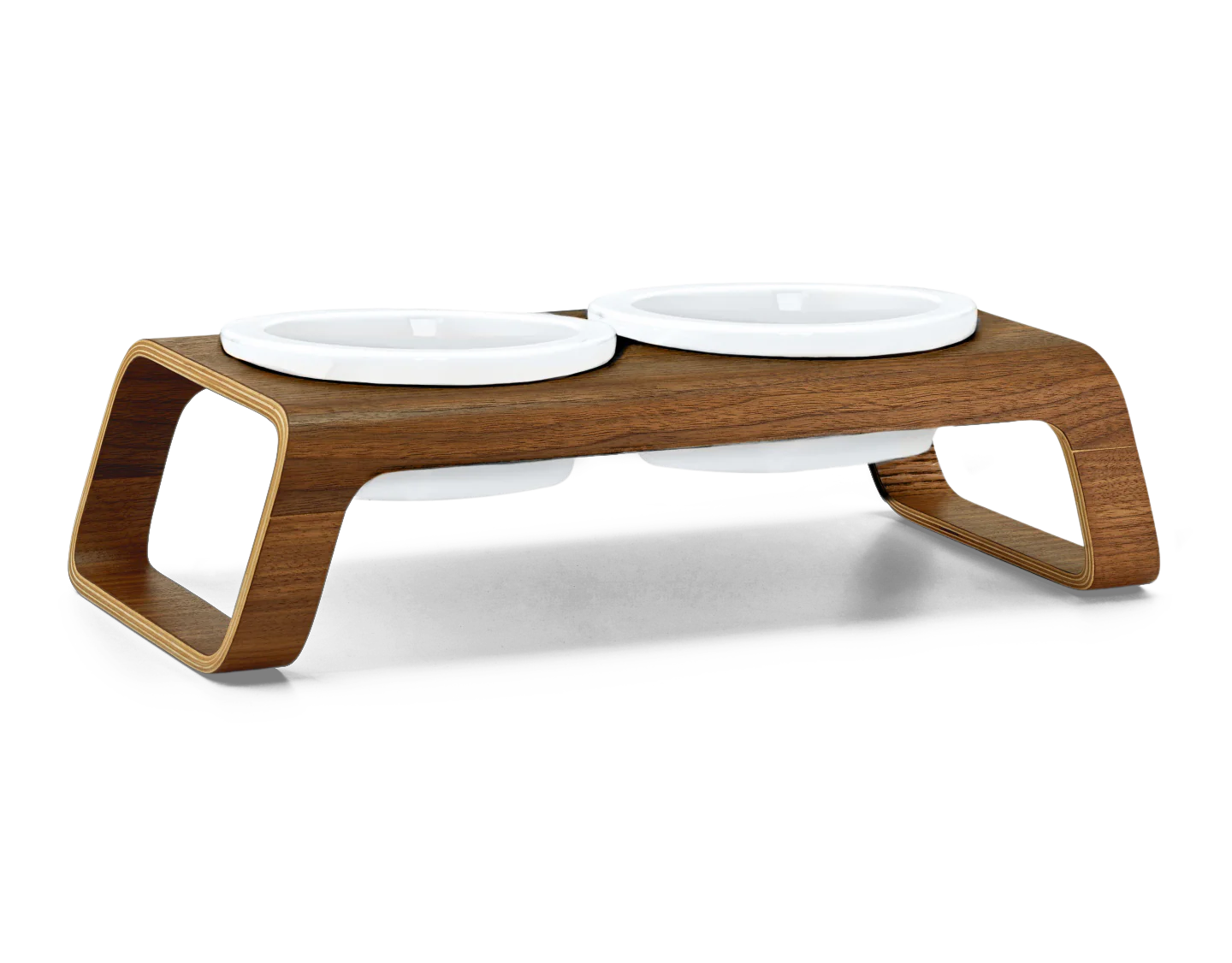 Desco - Dog Feeder with Porcelain Bowls
