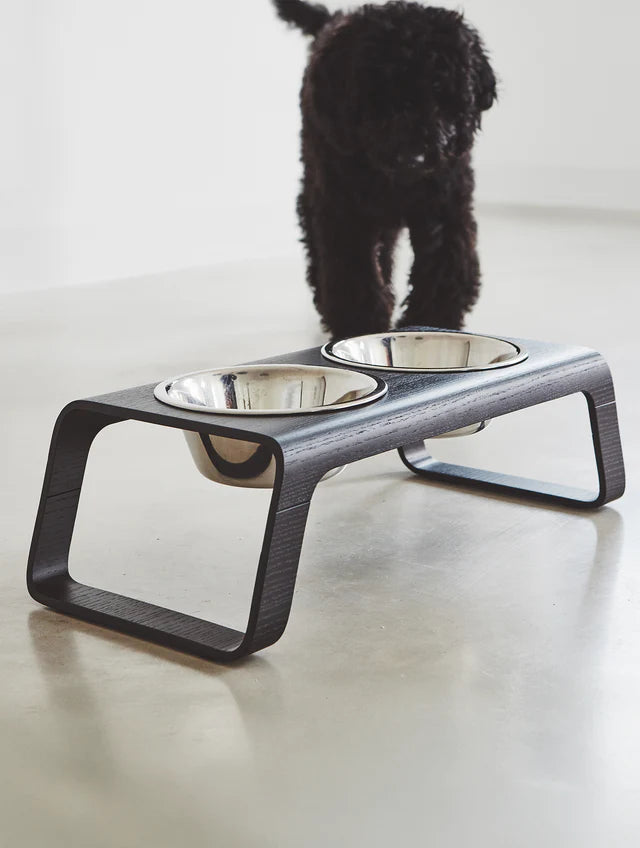Desco - Dog Feeder with Stainless Steel Bowls
