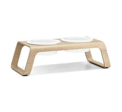 Desco - Dog Feeder with Porcelain Bowls