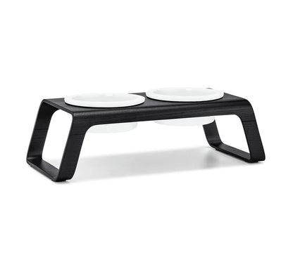 Desco - Dog Feeder with Porcelain Bowls