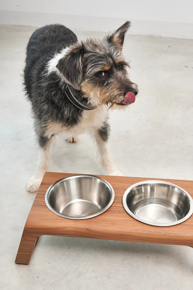 Desco - Dog Feeder with Stainless Steel Bowls