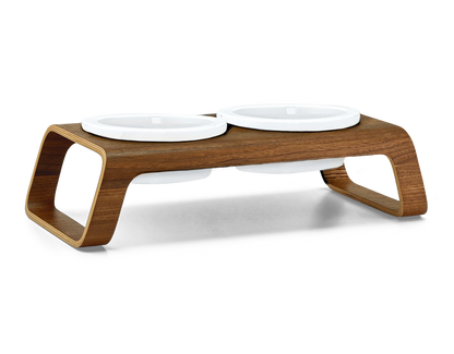 Desco - Dog Feeder with Porcelain Bowls